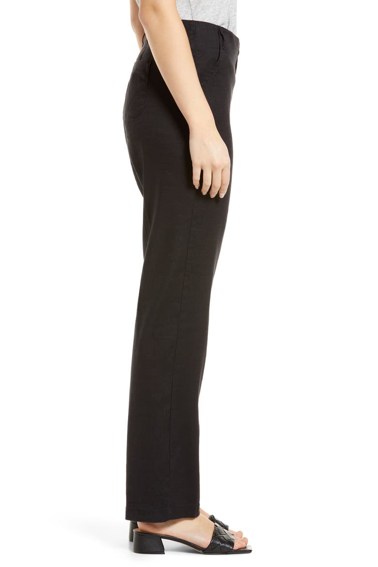 Marilyn Linen Blend Trousers, Alternate, color, BLACK