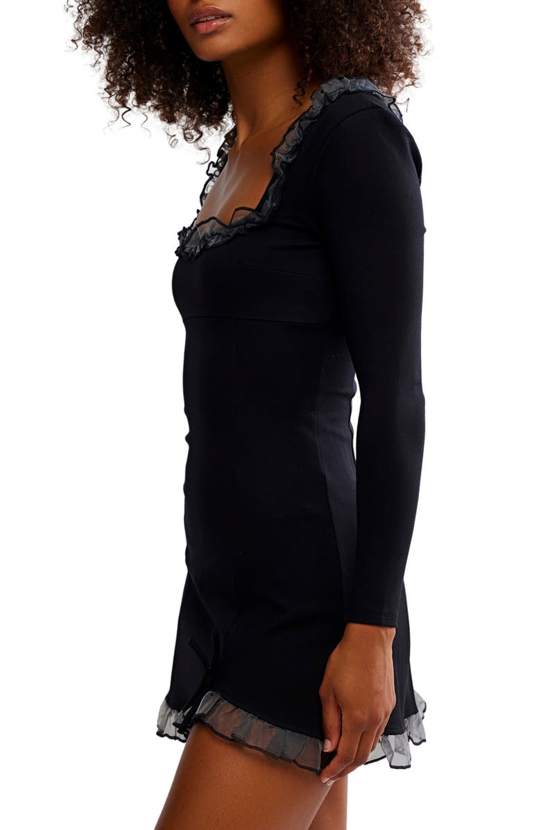 Free People Lucette Minidress, Alternate, color, Smoked Black Combo