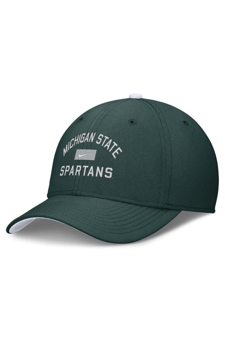 Men's Nike Green Michigan State Spartans Primetime Rise Swoosh Flex Hat, Main, color, Green