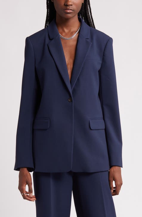 Blue orders tailored jacket ladies