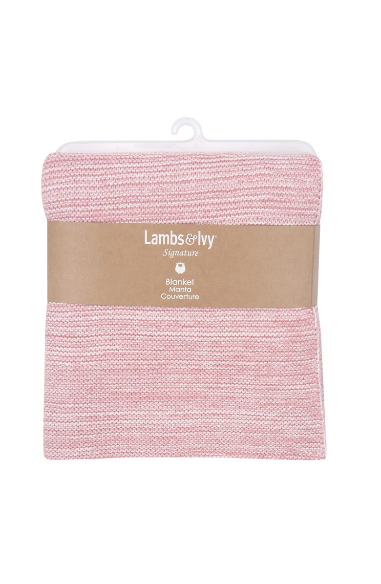 Lambs & Ivy Signature 100% Cotton Marl Textured Knit Baby Blanket, Alternate, color, Pink