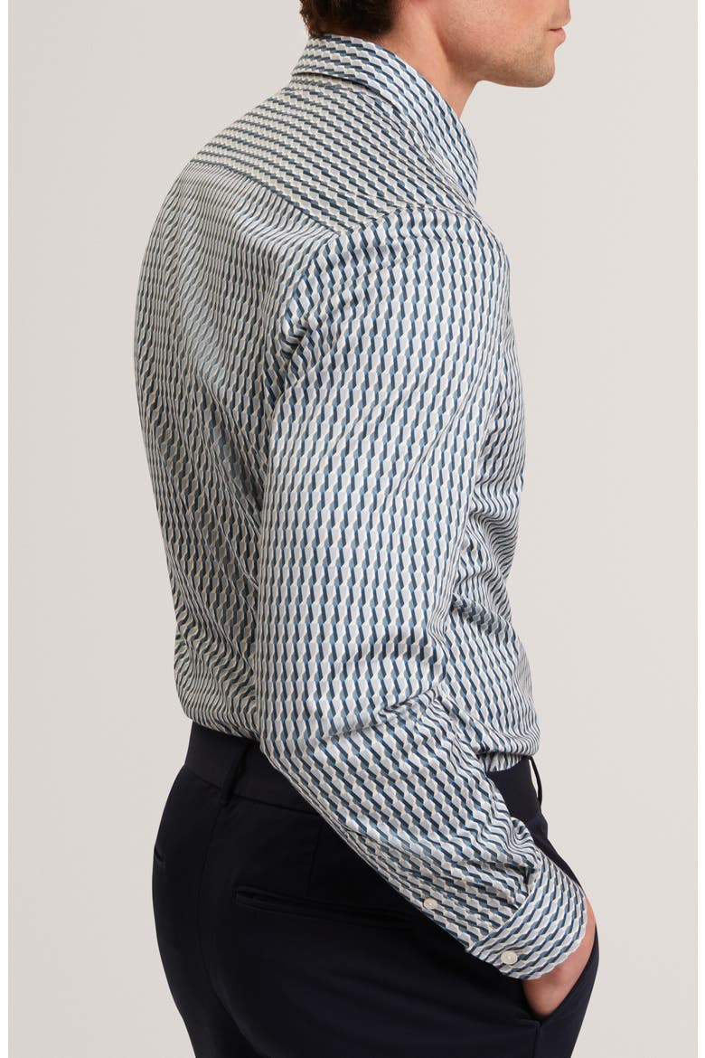 Firdawi Long Sleeve Slim Fit Button-Up Shirt, Alternate, color, NAVY
