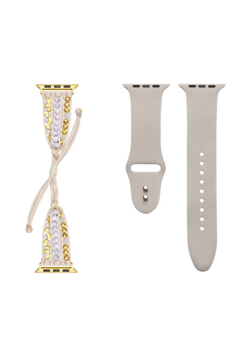 Gemma Silicone 2-Pack Apple Watchbands, Alternate, color, GOLD