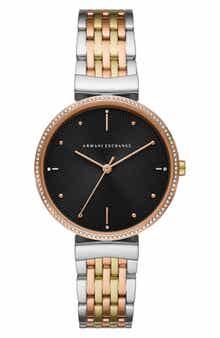 AX Armani Exchange 3-Hand Tri-Tone Bracelet Watch, 36mm
