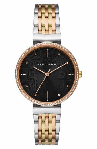 AX Armani Exchange 3-Hand Tri-Tone Bracelet Watch, 36mm
