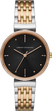 AX Armani Exchange 3-Hand Tri-Tone Bracelet Watch, 36mm