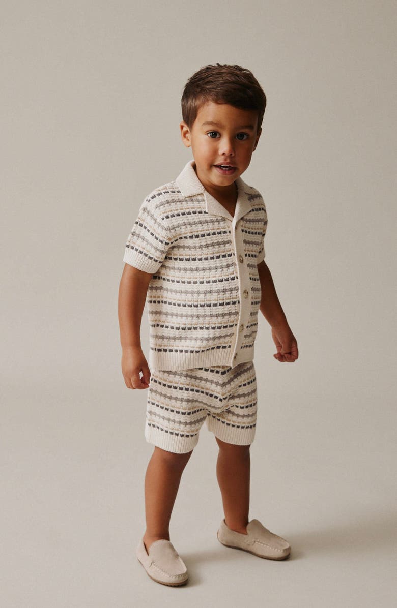 NEXT Kids' Knit Shirt & Shorts Set, Alternate, color, Neutral
