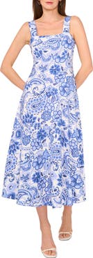 Vince Camuto Print Tiered Maxi Dress