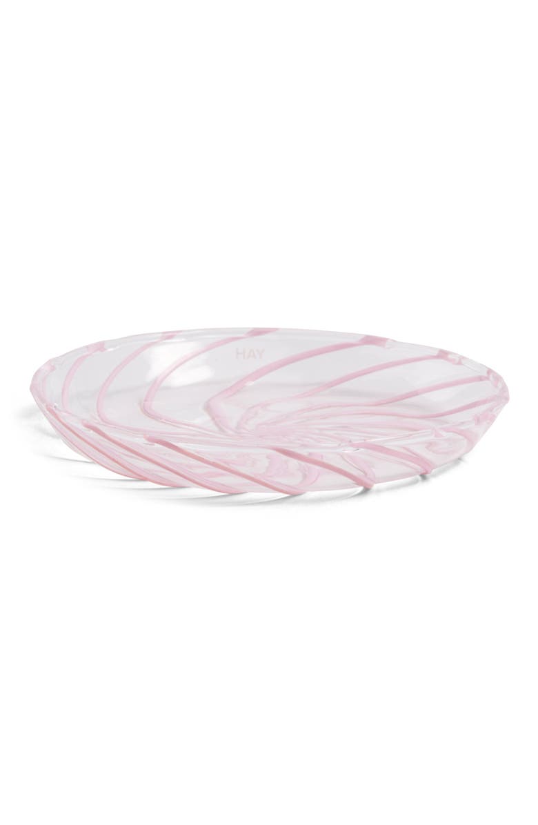 HAY Spin Saucer, Main, color, Clear With Pink Stripes