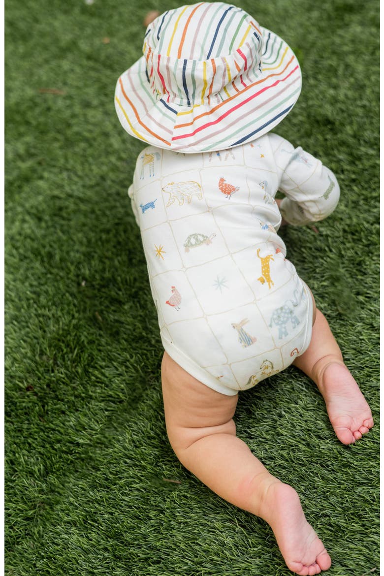 Kids' Stripe Organic Cotton Bucket Hat, Alternate, color, STRIPES AWAY RAINBOW