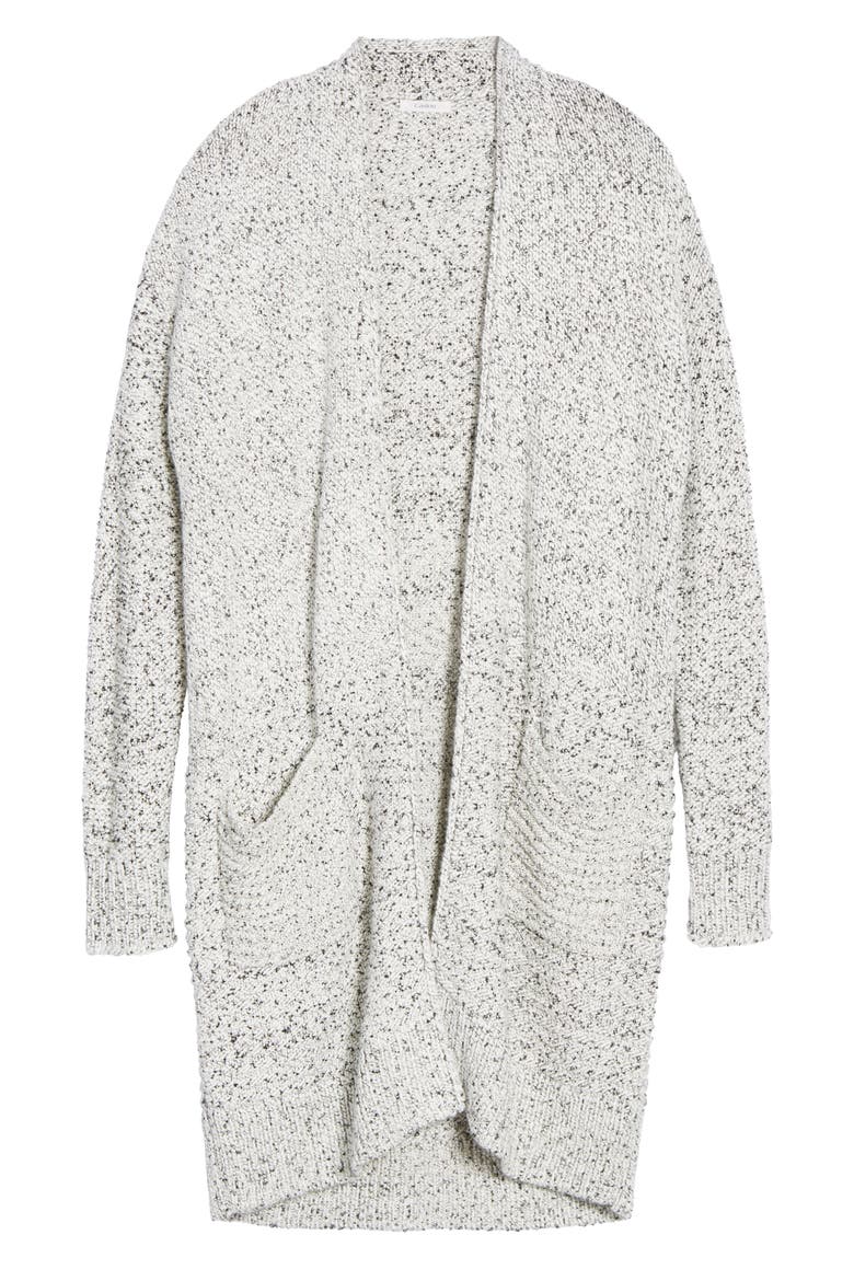 Mixed Stitch Long Cardigan, Alternate, color, IVORY MIX STITCH MARL