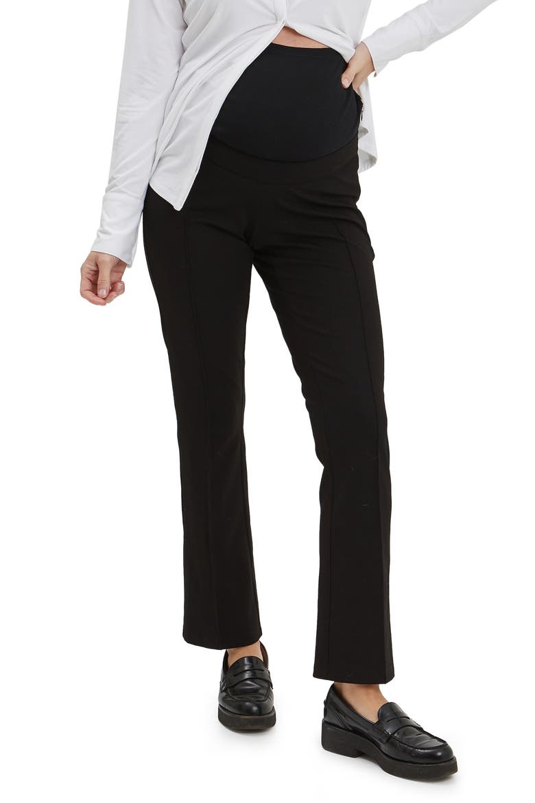 London Maternity Tailored Over-the-Belly Pants, Main, color, BLACK