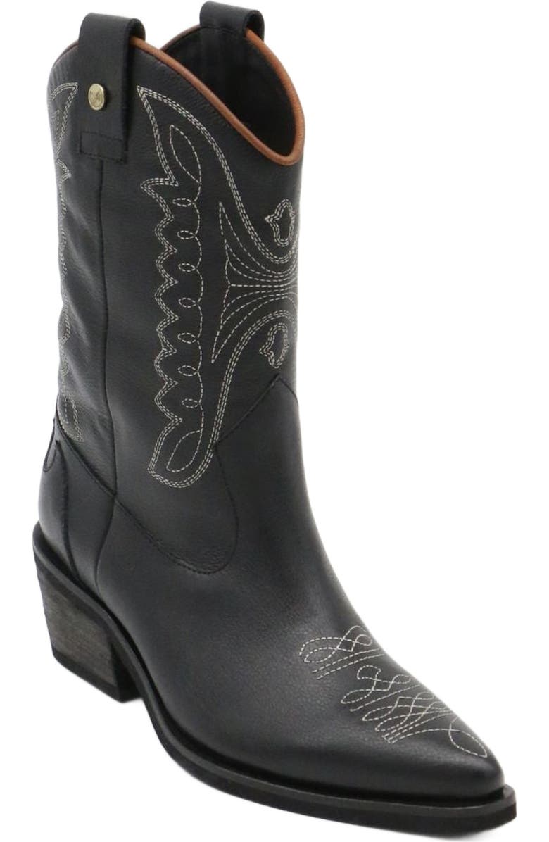 STIVALI NEW YORK Smooth Unstoppable Western Cowboy Boots, Main, color, Black