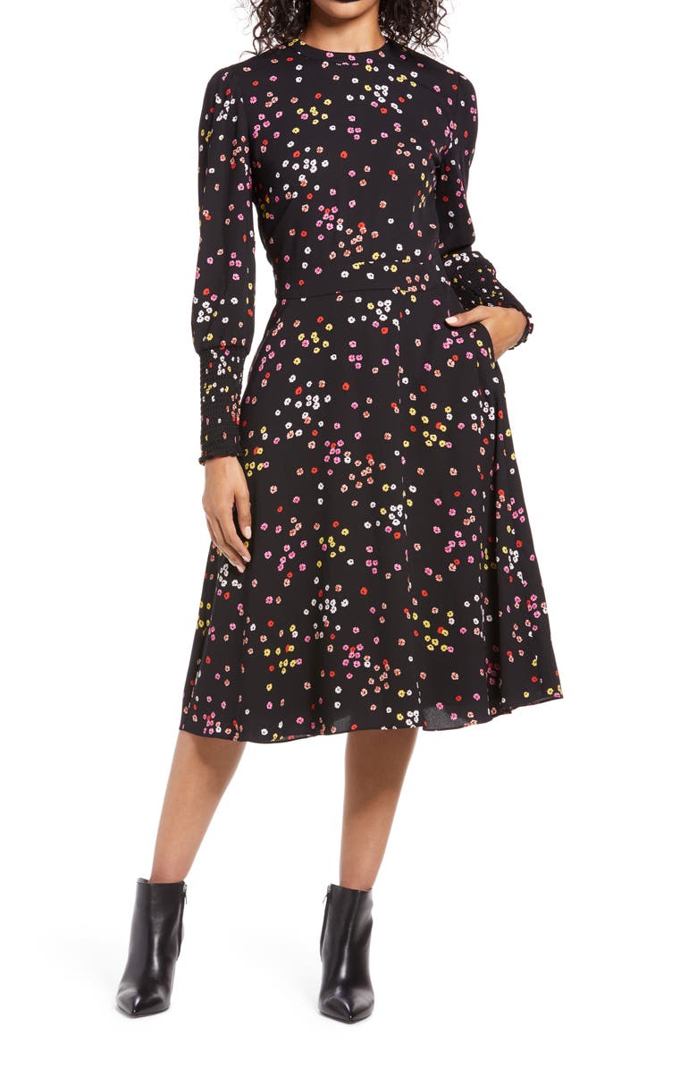 Halogen<sup>®</sup> Tie Back Long Sleeve Dress, Main, color,