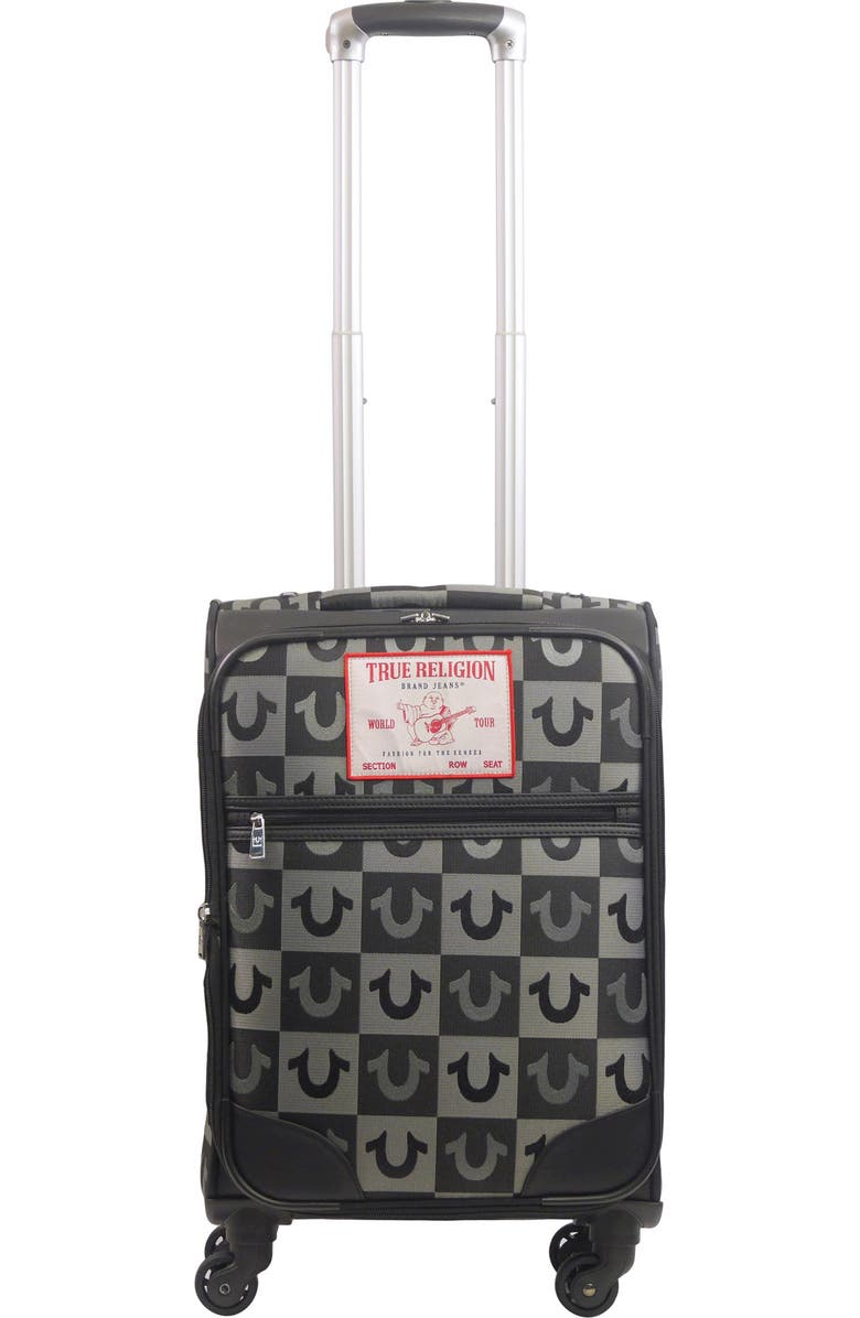 True Religion Soft Sided 23" Expandable, checkered Spinner Luggage, Alternate, color,