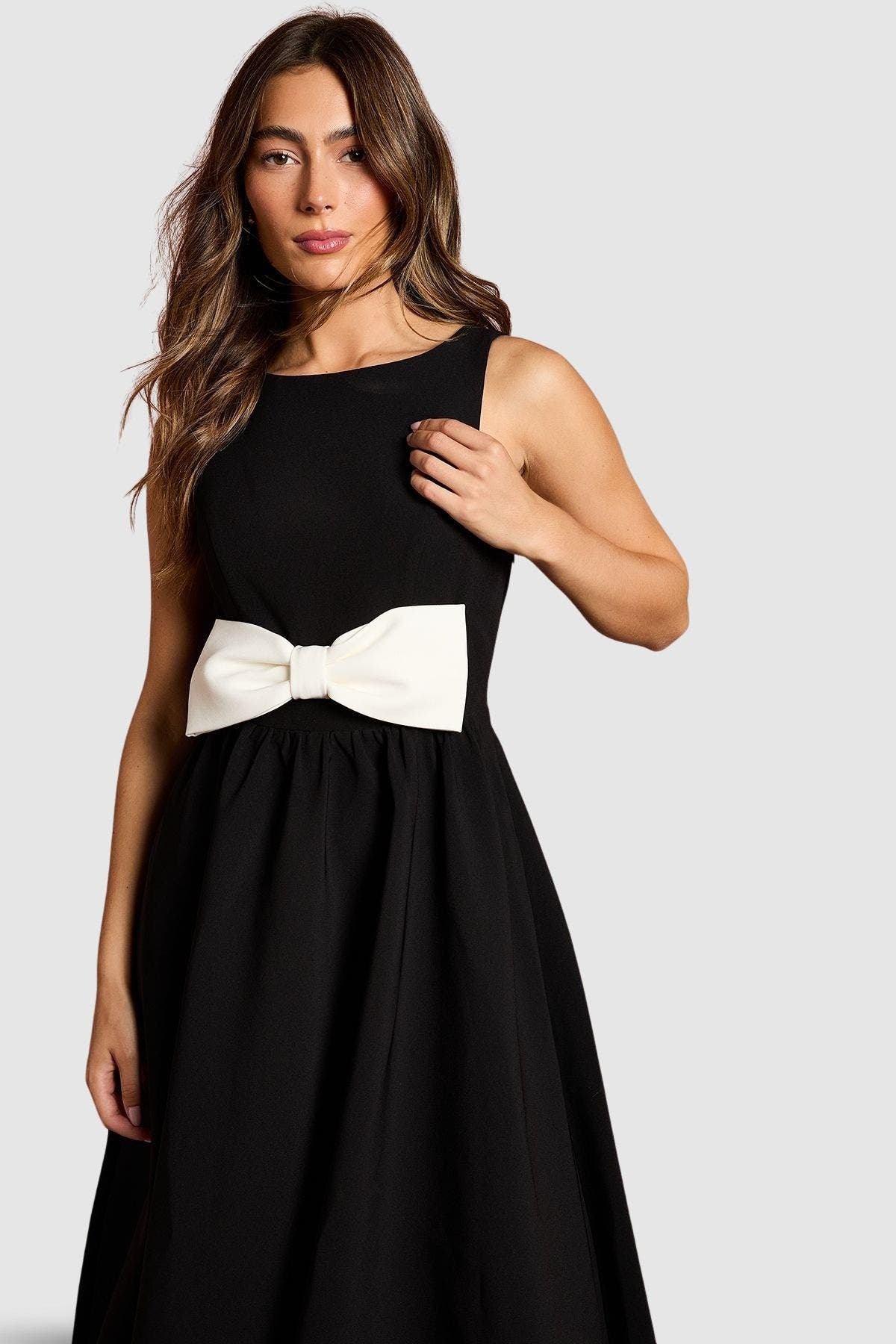 Sleeveless Bow Midi Dress - image 2