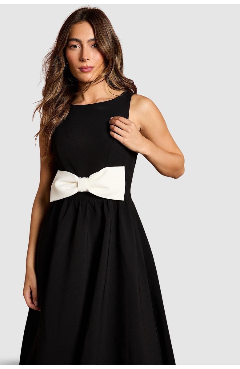 Coast Sleeveless Bow Midi Dress, Alternate, color, Mono