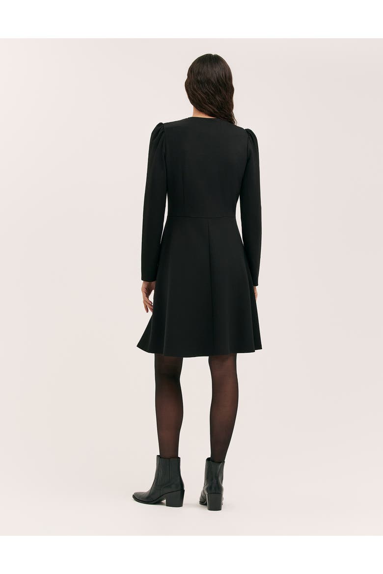 Rae Ponte Jersey Buttoned Dress, Alternate, color, Black