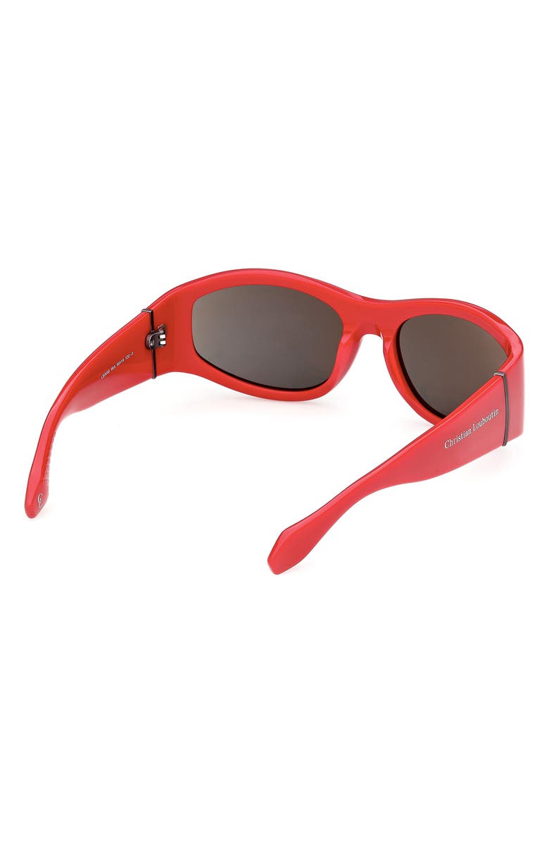 Christian Louboutin 60mm Oval Sunglasses, Alternate, color, Red / Zeiss Smoke Lens
