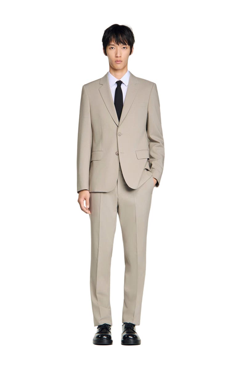 SANDRO Wool suit jacket, Alternate, color, Aluminum