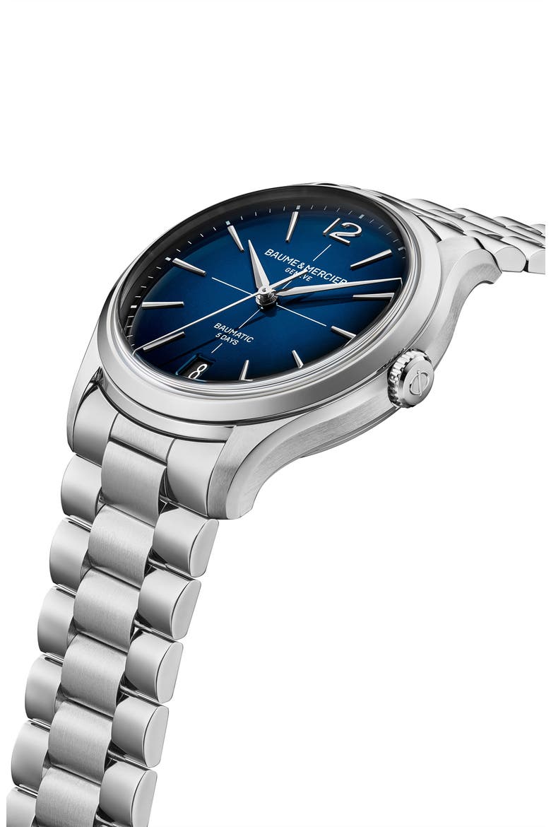Clifton Baumatic Bracelet Watch, 39mm, Alternate, color, BLUE