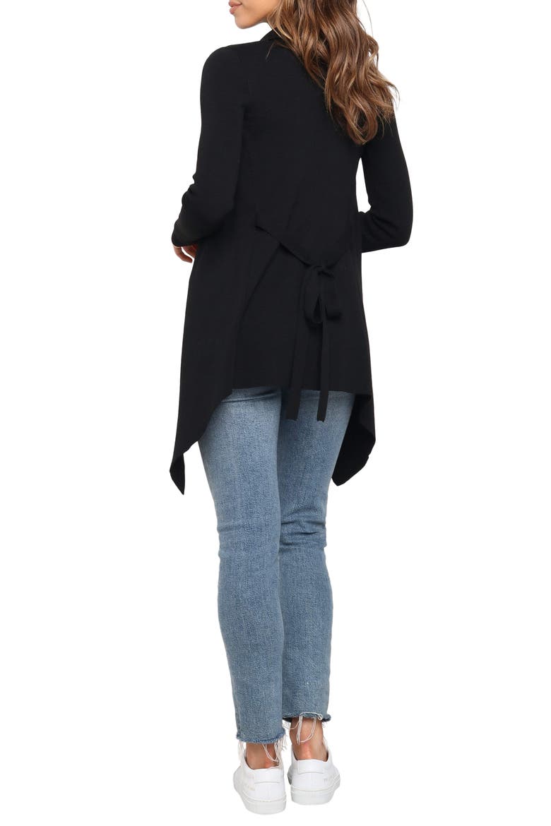 Zimmer Tie Waist Cardigan, Alternate, color, BLACK