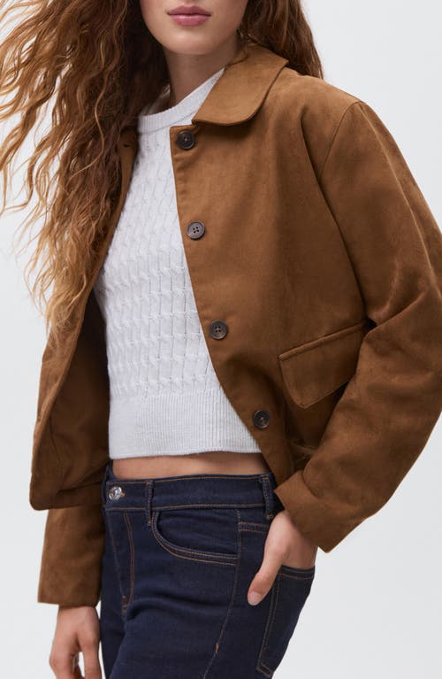 Mango Teen Faux Suede Jacket In Multi