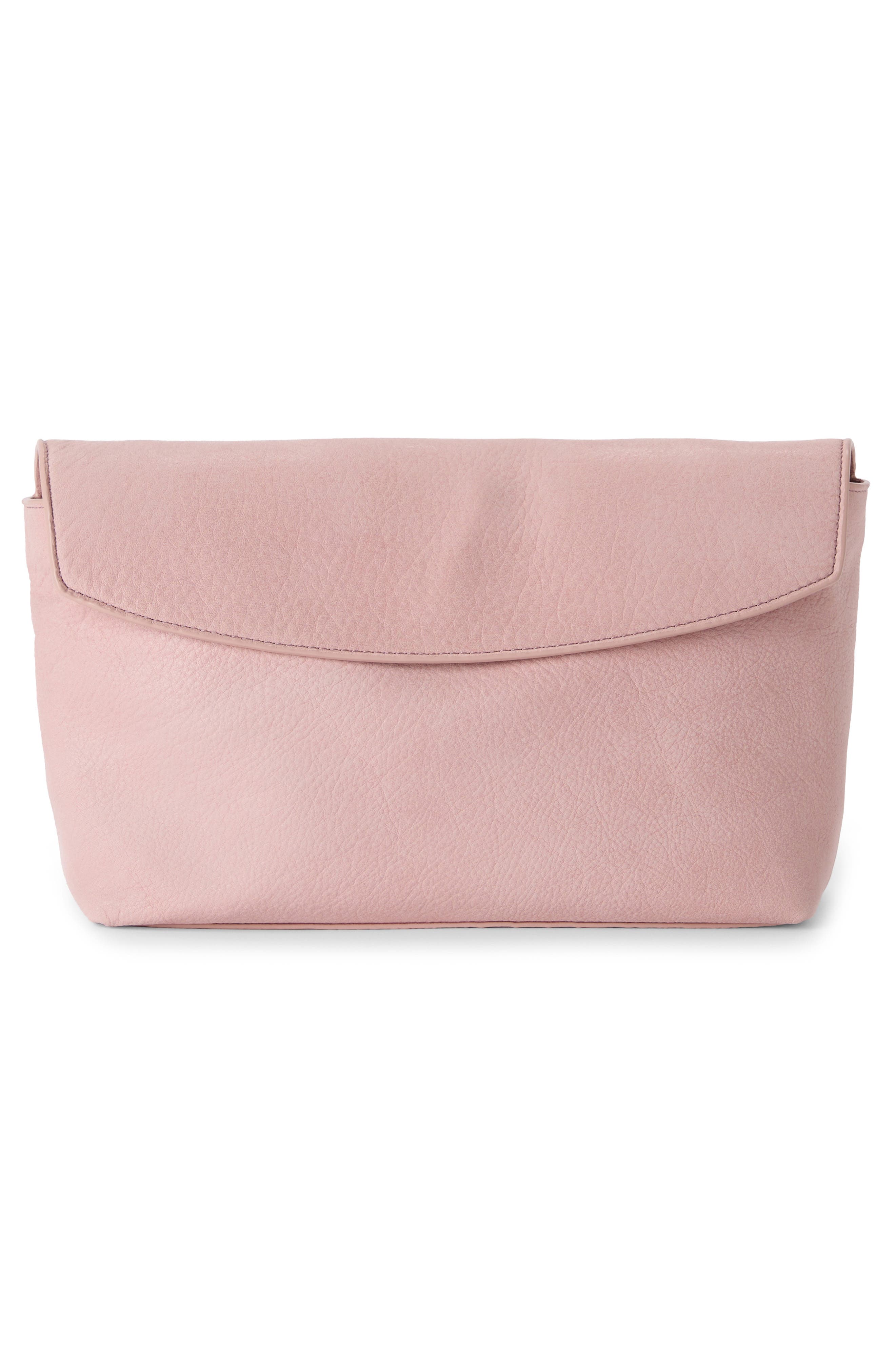 Brahmin Kalina Leather Clutch, Alternate, color, Blush