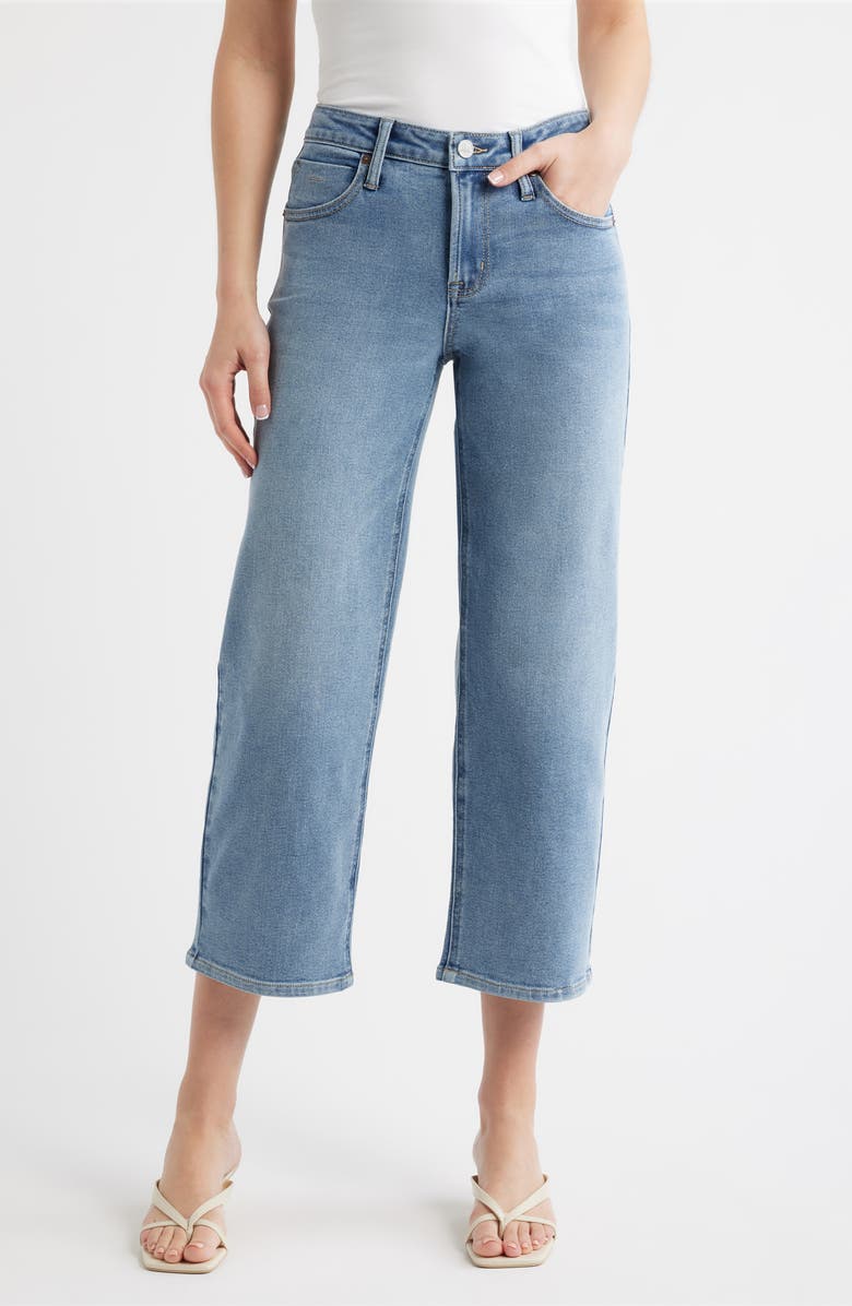 CITY BLUES Dover Crop Straight Leg Jeans, Main, color, Light Aged Wash