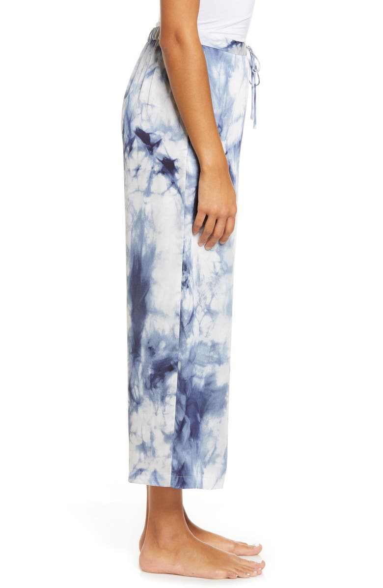 Natori Sora Tie Dye Wide Leg Satin Pajama Pants, Alternate, color, 