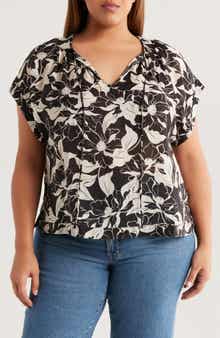 Vince Camuto Floral Dolman Sleeve Peasant Top