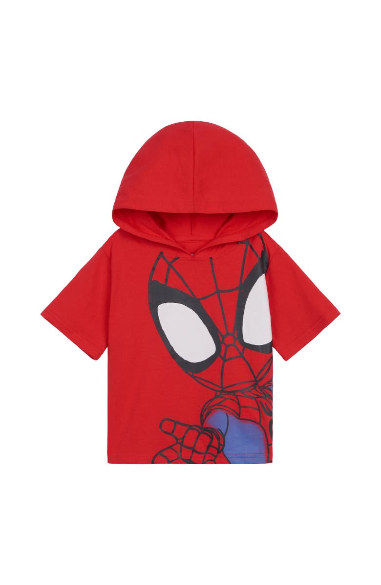 Marvel Spidey and His Amazing Friends Short Sleeve Hoodie & Shorts Set, Alternate, color, Red
