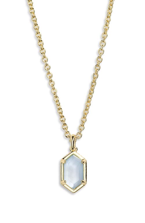 Kendra Scott Hallie Short Pendant Chain Necklace In Gold Sky Blue Pearl