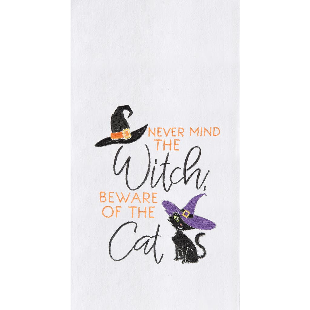 C & F Home C&f Home Beware Of The Cat Halloween Cotton Embroidered Flour Sack Kitchen Towel In Multi