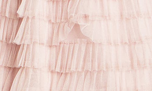 Shop City Chic Azariah Shirred Tulle Sleeve Bodysuit In Dusty Pink
