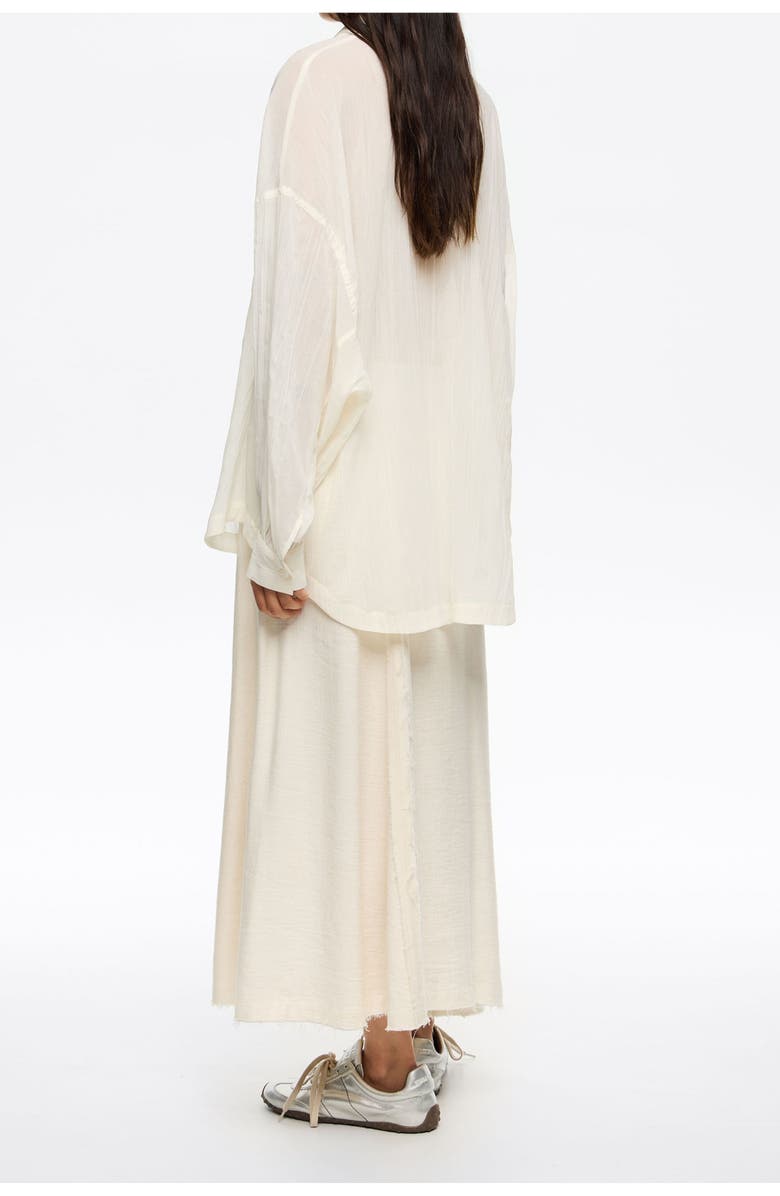 Bimba y Lola Flared A-Line Midi Skirt, Alternate, color, Beige