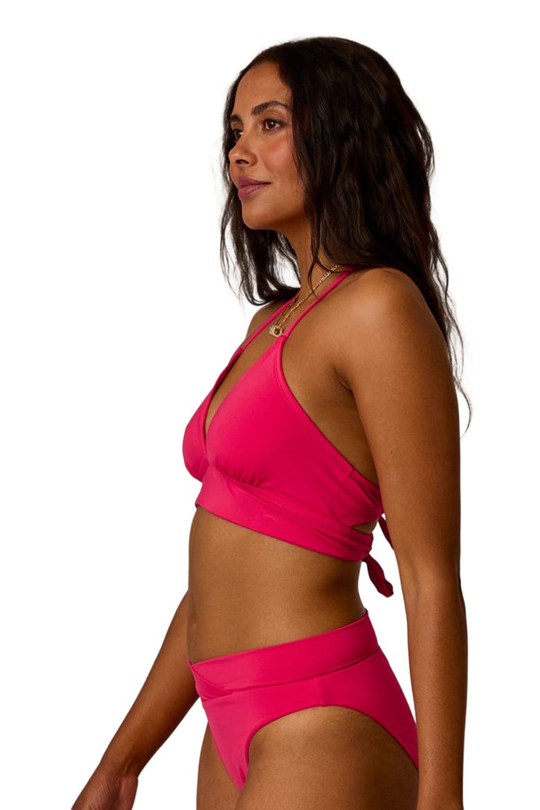 Dahlia Black Halter Top - Adjustable & Supportive Swimwear, Alternate, color, Watermelon