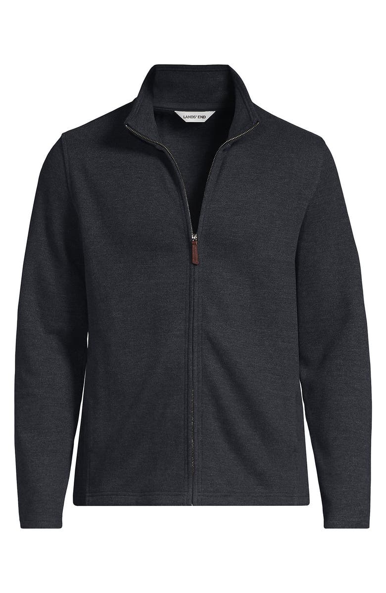 Lands' End Bedford Rib Full Zip, Alternate, color, Dark Charcoal Heather
