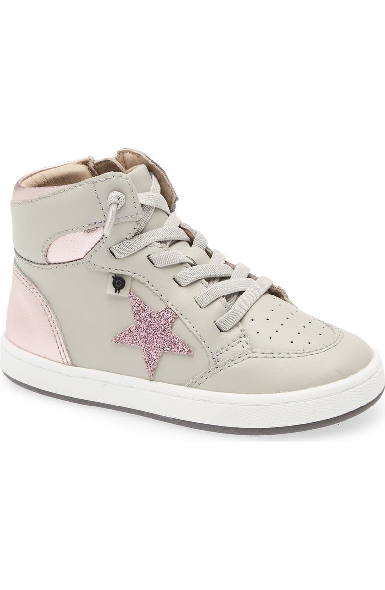 OLD SOLES Kids' Starling Metallic High Top Sneaker, Main, color, Gris / Pink Frost / Glam Pink