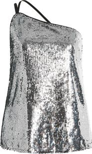 City Chic Lottie Sequin One-Shoulder Top