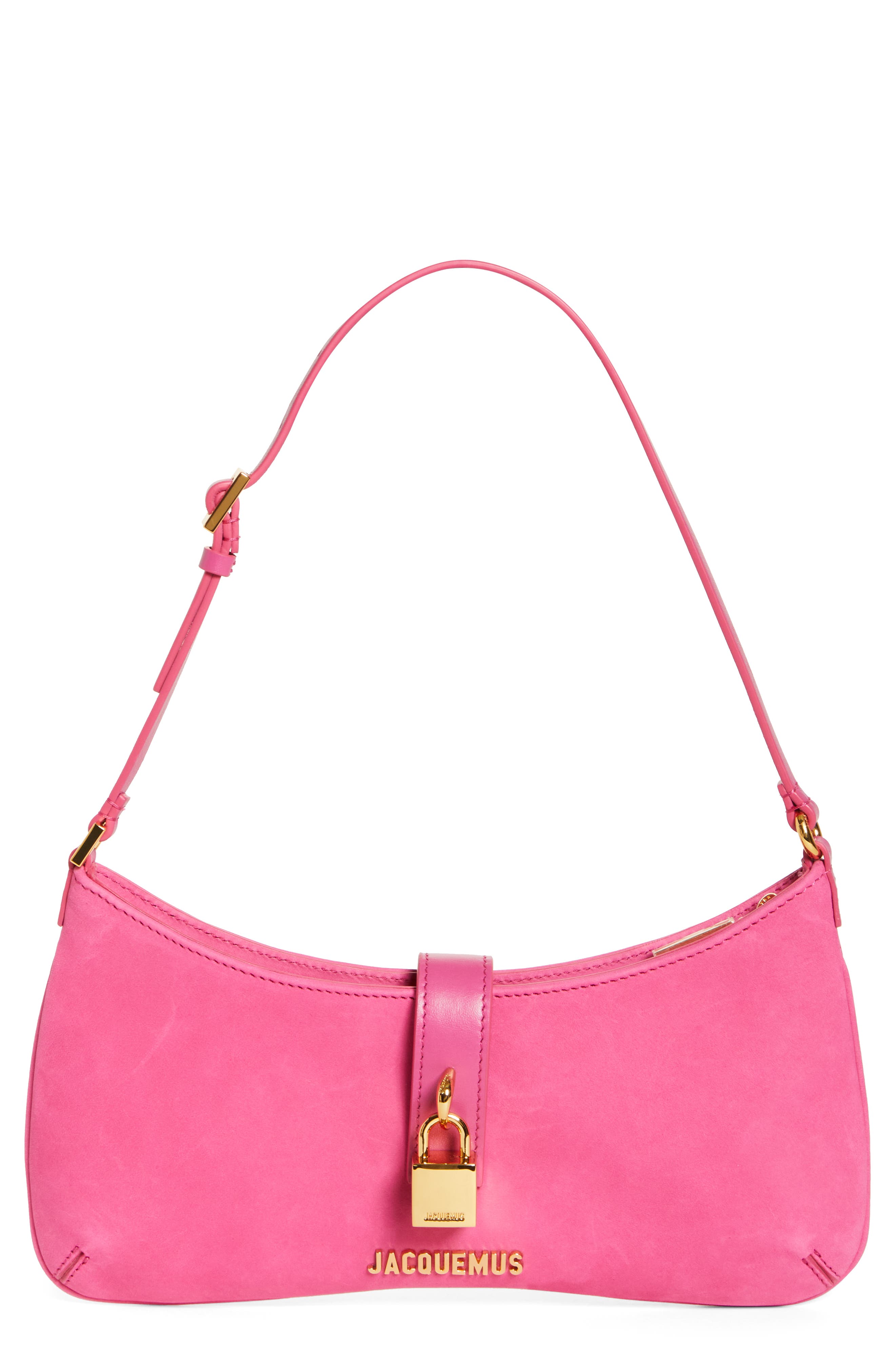 Jacquemus Le Bisou Padlock Leather Shoulder Bag, Main, color, 
