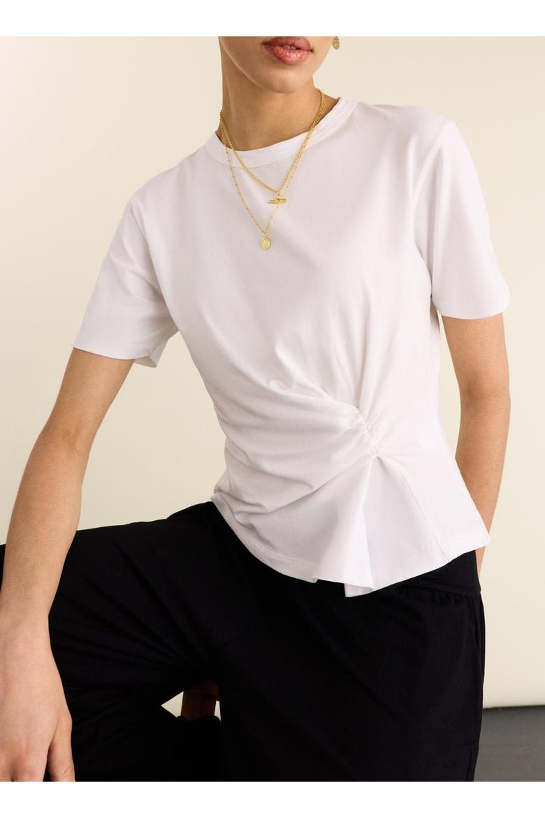 Lois Twist Draped Top, Alternate, color, Pure White