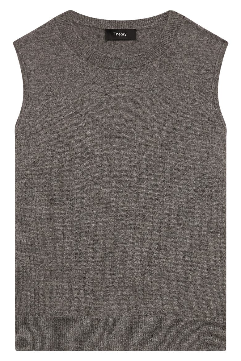 Cashmere Sleeveless Sweater, Alternate, color, LT CHRCL