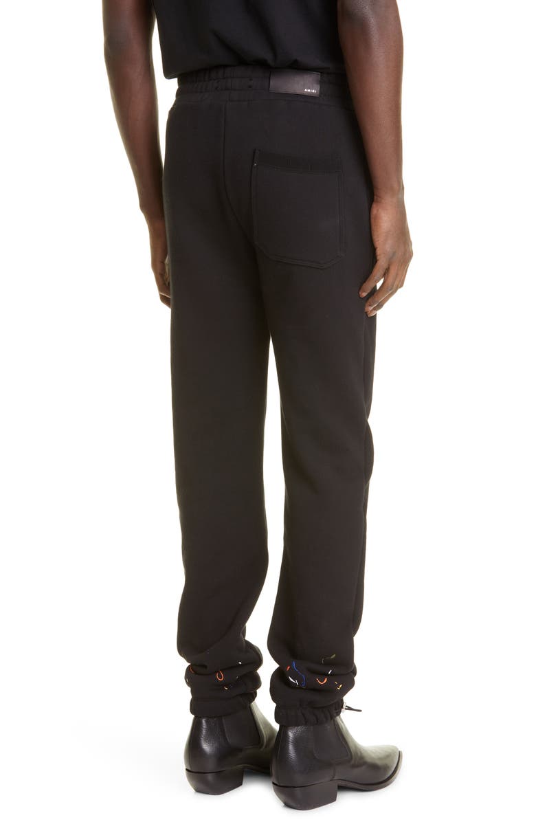 AMIRI Paint Drip Embroidered Logo Sweatpants, Alternate, color,