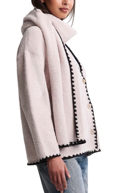 Barefoot Dreams Cozychic® Blanket Stitch Cardigan With Detachable Scarf In Neutral
