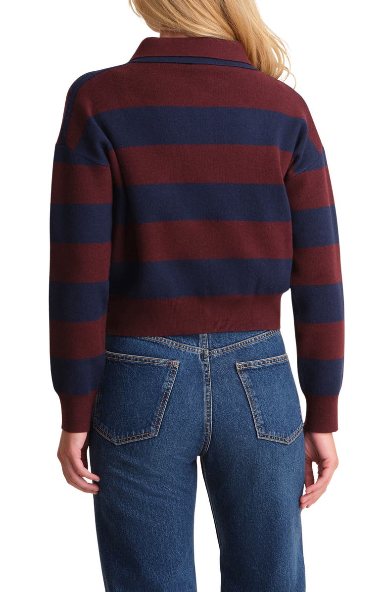 525 America Rugby Stripe Double Collar Long Sleeve Polo, Alternate, color, Oxblood Multi