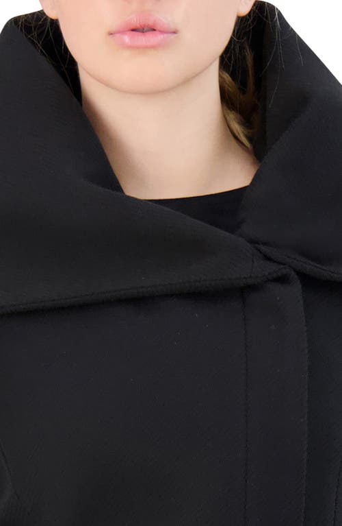 Cole Haan Twill Belted Coat In Black