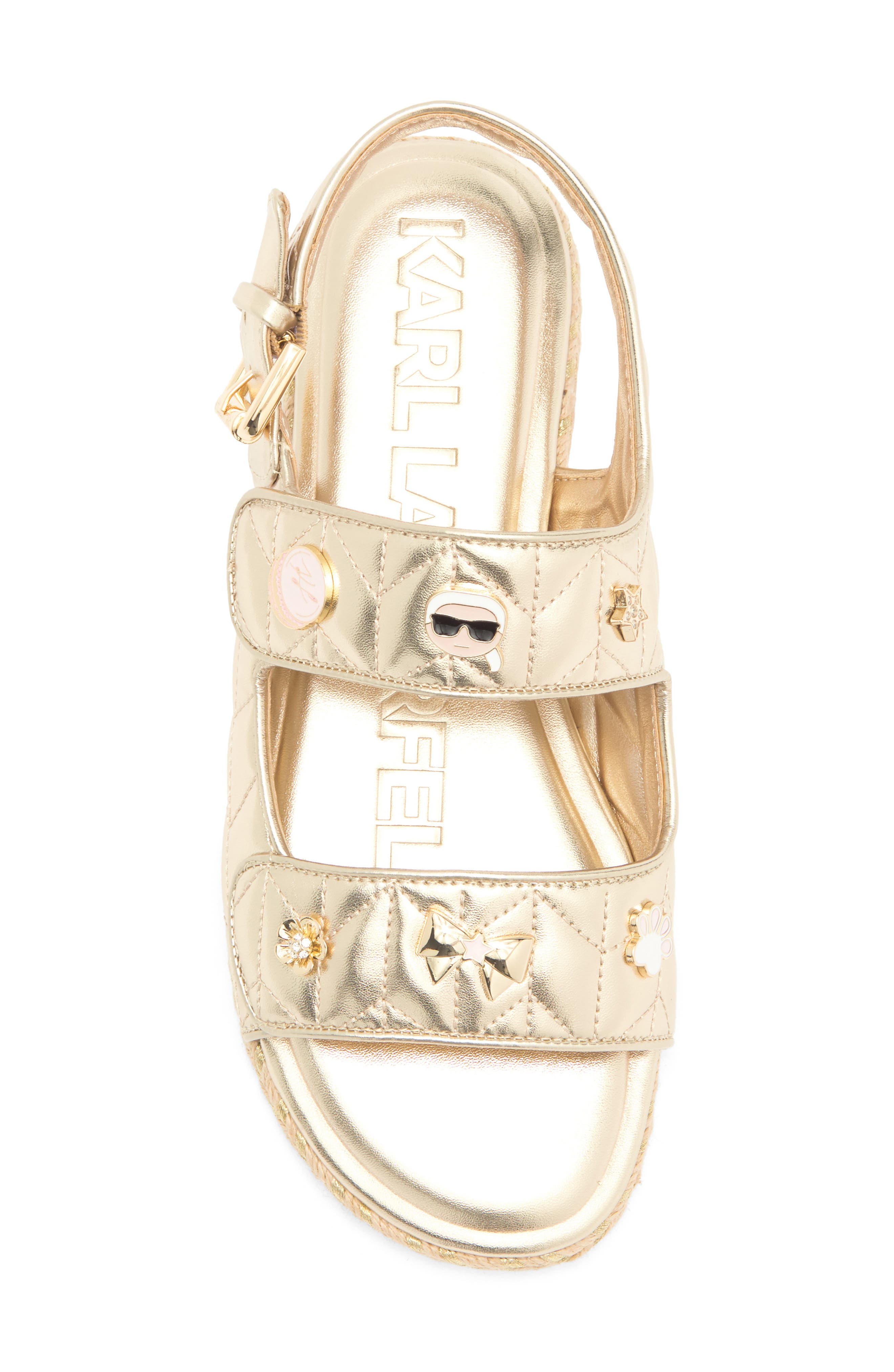 KARL LAGERFELD PARIS Charlay Macaron Espadrille Sandal, Alternate, color, White Gold