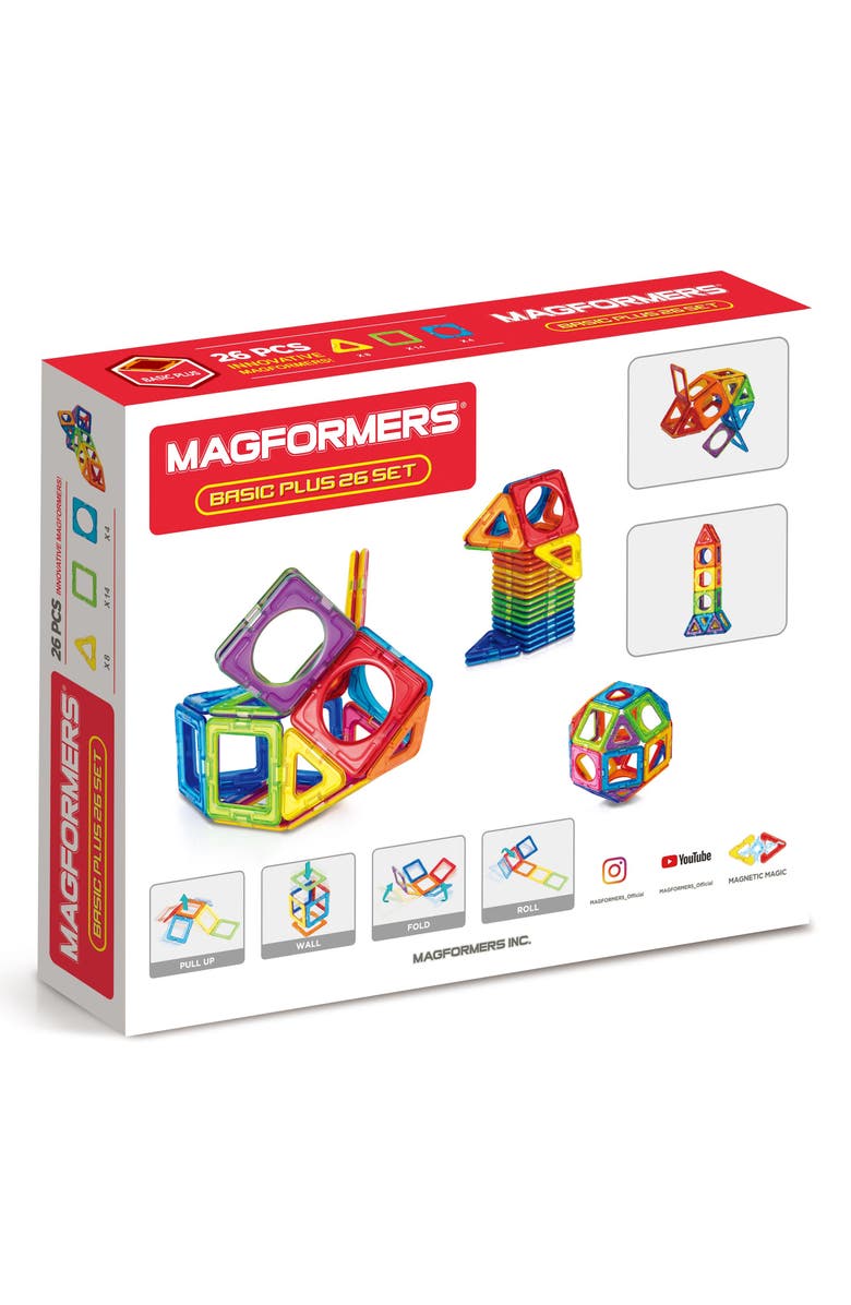 Magformers Basic Plus 26-Piece Magnetic Construction Set, Alternate, color, 