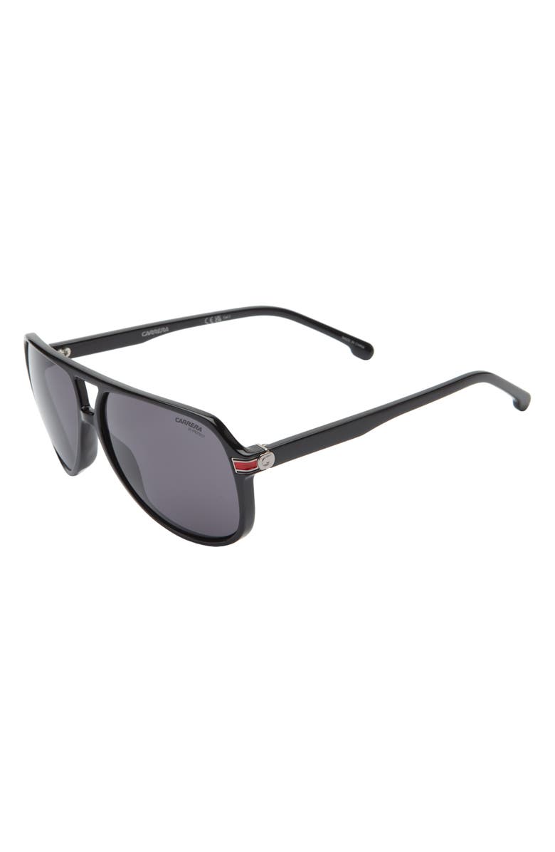 Carrera Eyewear Aviator Polarized Sunglasses, Alternate, color, Black
